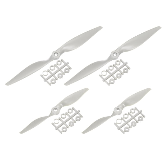 Uxcell 4Pcs RC Propellers 2 Vane Blades Props 8x6", 11x55" Grey with Adapter Rings