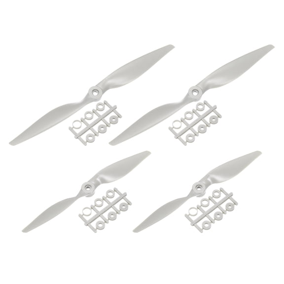Uxcell 4Pcs RC Propellers 2 Vane Blades Props 9x6", 11x7" Grey with Adapter Rings