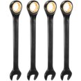 thumbnail image 1 of Uxcell 4Pcs Ratcheting Wrench 23mm Metric Open End Wrench 72-Teeth CR-V Steel 12 Point Nickel Plated Combination Ratchet Wrench, 1 of 6