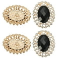 thumbnail image 1 of Uxcell 4Pcs Rhinestone Buttons, Large Gemstone Sew on Rhinestone Buttons for Clothing, Black, 1 of 6