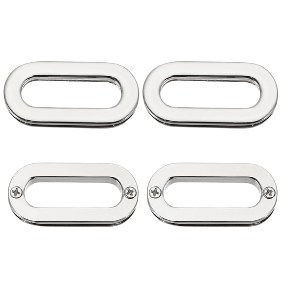Uxcell 4Pcs Screw Together Grommets, 1-1/8 inch Alloy Screw-in Oval Eyelets Grommets Bag Loop Curtain Grommets for DIY Sewing Clothes Leather Handbag Replacement, White