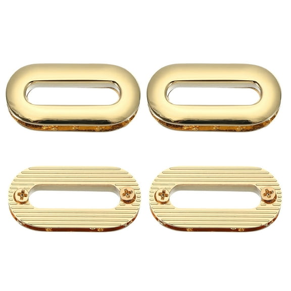 Uxcell 4Pcs Screw Together Grommets, 1 inch Alloy Screw-in Oval Eyelets Grommets Bag Loop Curtain Grommets for DIY Sewing Clothes Leather Handbag Replacement, Gold