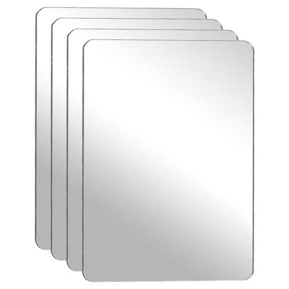 Uxcell 4Pcs Shatter Proof Acrylic Mirror, 1.Uxcell 6x1.2" Rectangle Round Corner Mirror(Self Adhesive, Safety, Shatterproof) Suited to Bathroom Science Home Gym Wall Decor
