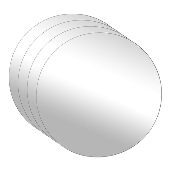 Uxcell 4Pcs Shatter Proof Acrylic Mirror, 3.1" Circle Round Corner Mirror(Self Adhesive, Safety, Shatterproof) Suited to Bathroom Science Home Gym Wall Decor