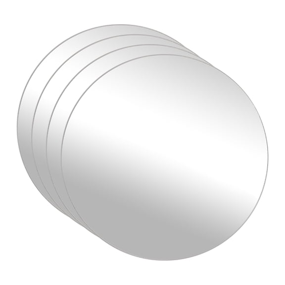 Uxcell 4Pcs Shatter Proof Acrylic Mirror, 3.9" Circle Round Corner Mirror(Self Adhesive, Safety, Shatterproof) Suited to Bathroom Science Home Gym Wall Decor