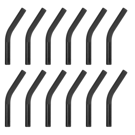 Uxcell 12Pcs Silicone Straw Tips, Silicone Straw Elbows Tip, Soft Reusable Metal Straw Covers Fit for 6mm/0.24" OD Stainless Steel Straws, Black
