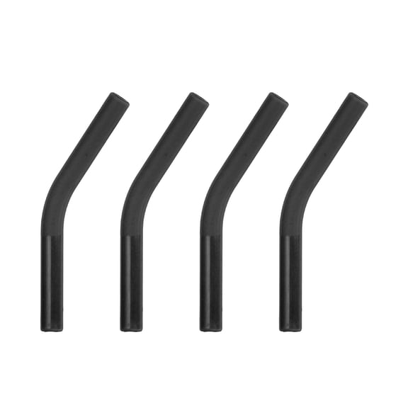 Uxcell 4Pcs Silicone Straw Tips, Silicone Straw Elbows Tip, Soft Reusable Metal Straw Covers Fit for 6mm/0.24" OD Stainless Steel Straws, Black