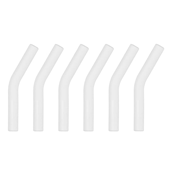 Uxcell 6Pcs Silicone Straw Tips, Silicone Straw Elbows Tip, Soft Reusable Metal Straw Covers Fit for 8mm/0.31" OD Stainless Steel Straws, White
