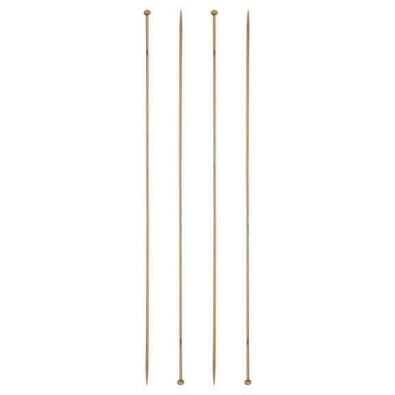 Uxcell 4Pcs Single Pointed Knitting Needles Size US 1 (2.25mm) 16" Long Carbonized Bamboo Straight Knitting Needles for Beginners Handmade Creative DIY Craft Yarn Projects