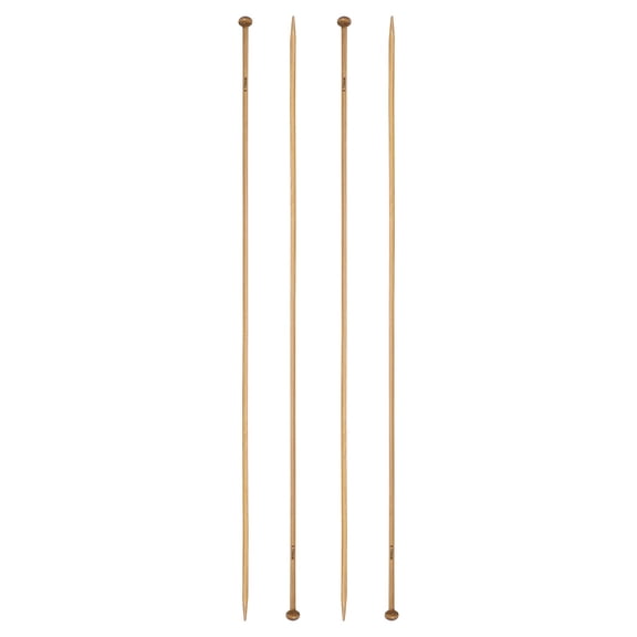 Uxcell 4Pcs Single Pointed Knitting Needles Size US 5 (3.75mm) 16" Long Carbonized Bamboo Straight Knitting Needles for Beginners Handmade Creative DIY Craft Yarn Projects