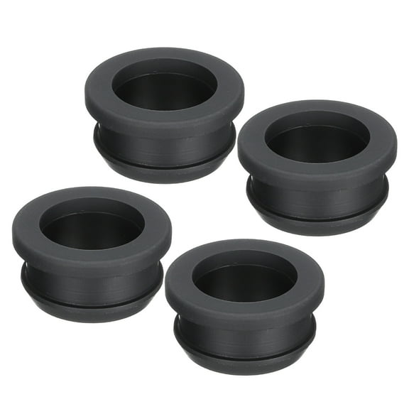 Uxcell 4Pcs Snap Rubber Grommet Plug Mount Dia 24mm ID 19mm Seal Anti-Scratch Electrical Box Cable Pipe Black
