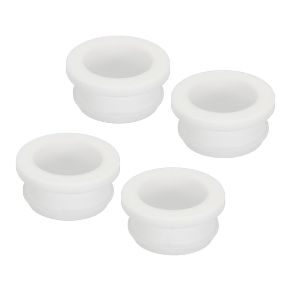 Uxcell 4Pcs Snap Rubber Grommet Plug Mount Dia 27mm ID 22mm Seal Anti-Scratch Electrical Box Cable Pipe White