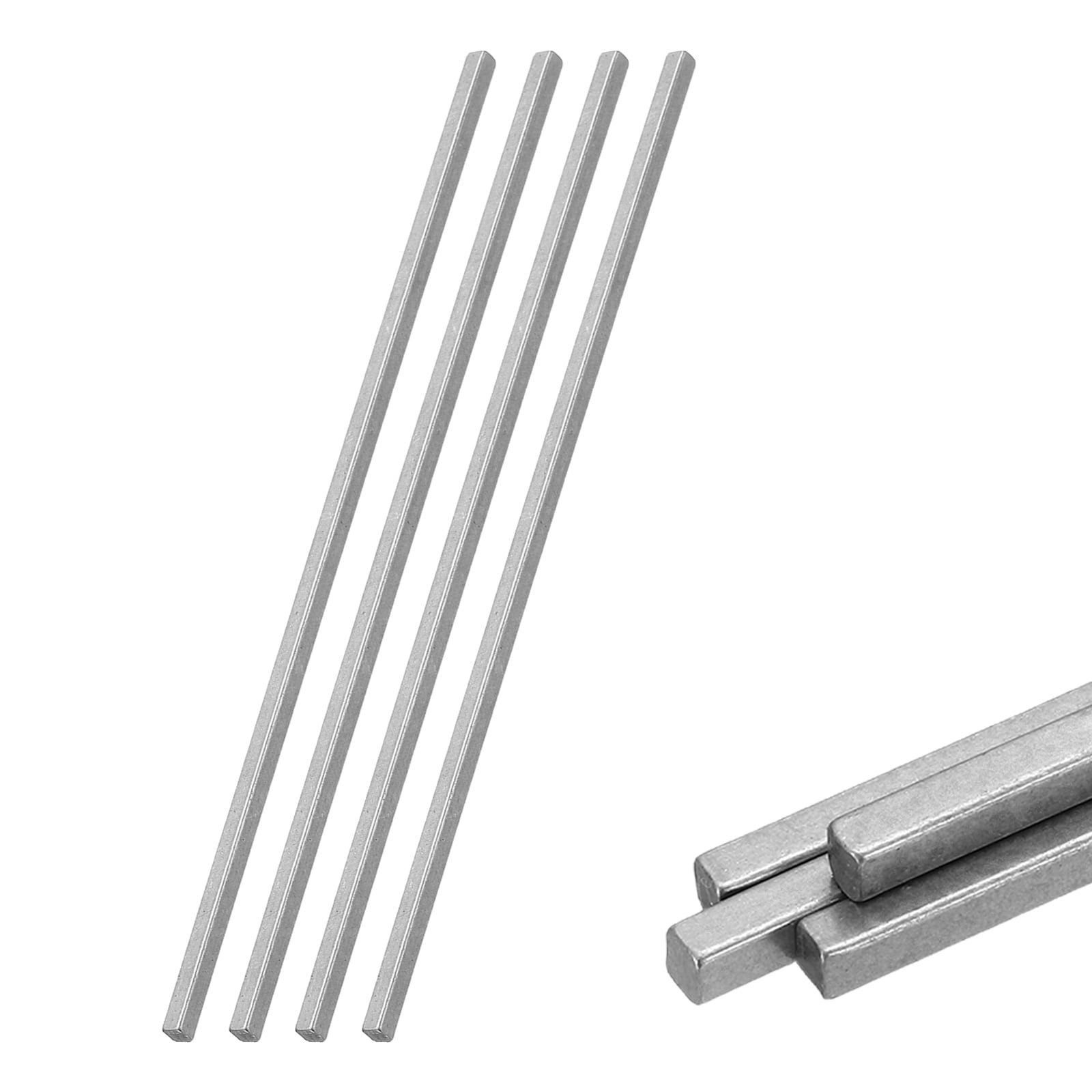 Key Rod Square Uxcell 4Pcs Square Steel Key Stock, 3/16