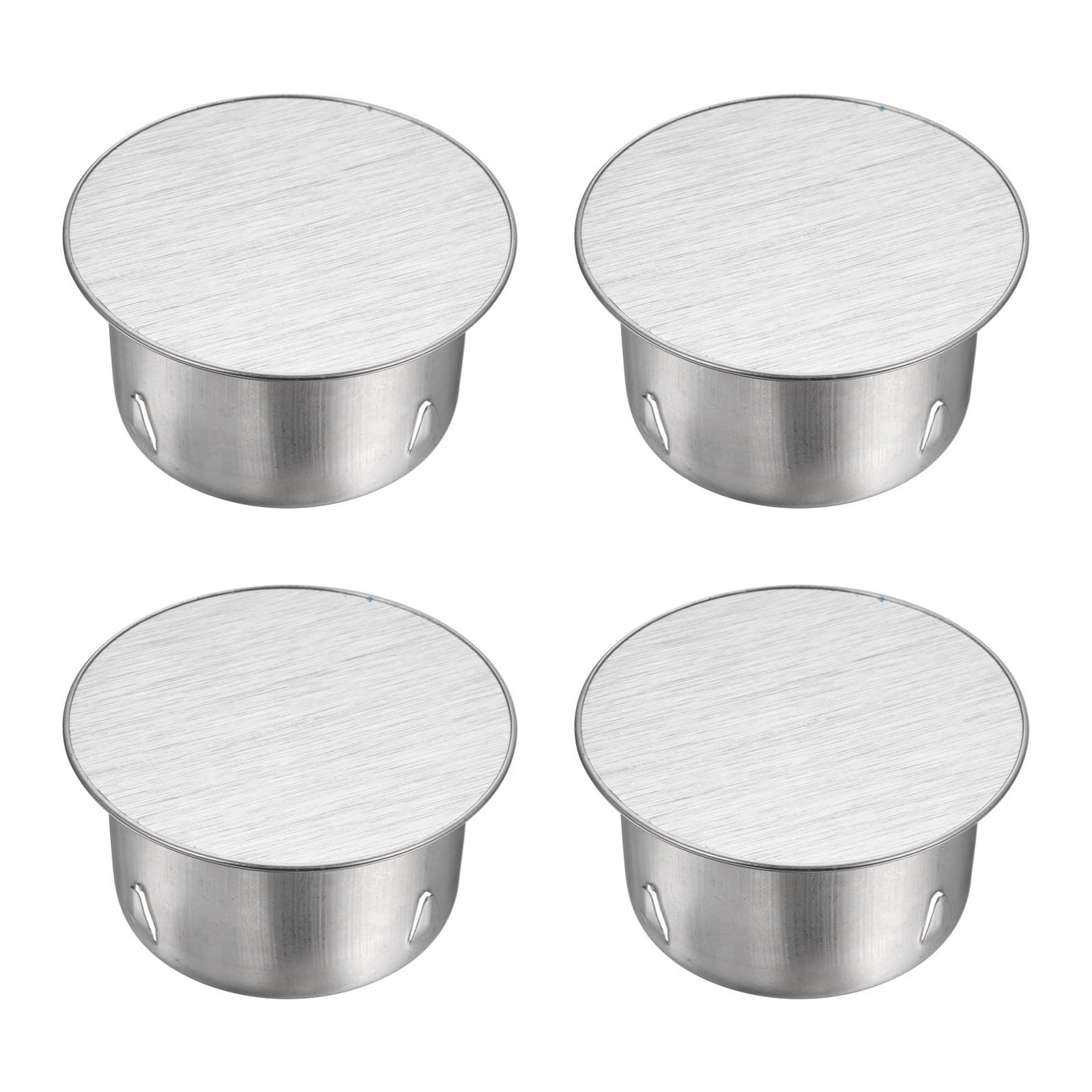 Uxcell 4Pcs Stainless Steel Tee Cap (2.6"/66mm OD, Silver) - Round Dryer Vent Cover Dryer Duct Metal End Cap Plug for Indoor and Outdoor Pipe