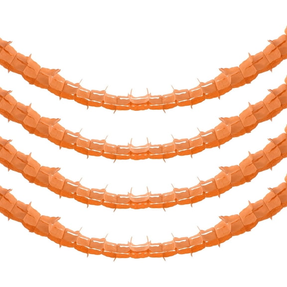 Uxcell 4Pcs Total 40Ft Four-Leaf Tissue Paper Garland Hanging Streamers, Orange