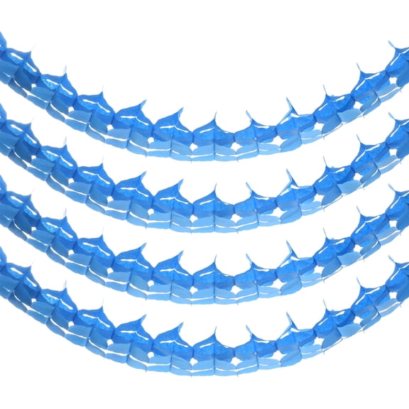 Uxcell 4Pcs Total 40Ft Four-Leaf Tissue Paper Garland Hanging Streamers, Sky Blue