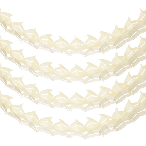 Uxcell 4Pcs Total 40Ft Four-Leaf Tissue Paper Garland Hanging Streamers, White