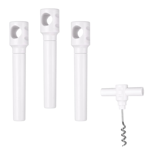 Uxcell 4Pcs Travel Pocket Wine Corkscrew Portable Wine Opener, PencilCup Style Mini Camping Cork Screw for Restaurant Servers Party Gifting Camping Cruise Vacation, White