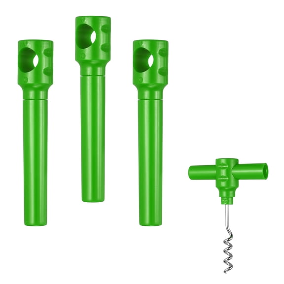 Uxcell 4Pcs Travel Pocket Wine Corkscrew Portable Wine Opener, PencilCup Style Mini Camping Cork Screw for Restaurant Servers Party Gifting Camping Cruise Vacation, Green