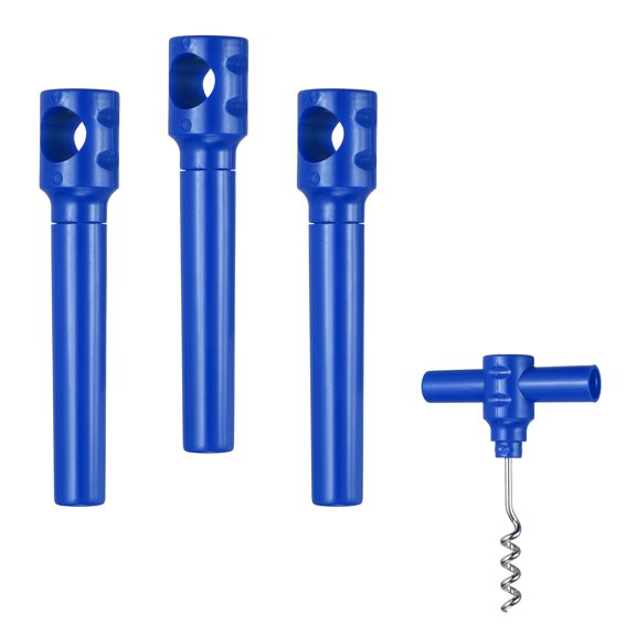 Uxcell 4Pcs Travel Pocket Wine Corkscrew Portable Wine Opener, PencilCup Style Mini Camping Cork Screw for Restaurant Servers Party Gifting Camping Cruise Vacation, Blue