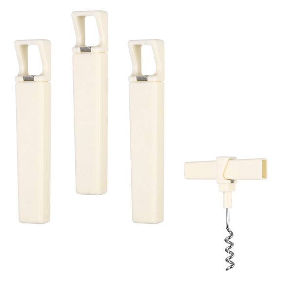 Uxcell 4Pcs Travel Pocket Wine Corkscrew Portable Wine Opener White, Mini Camping Cork Screw for Restaurant Servers Party Gifting Camping Cruise Vacation
