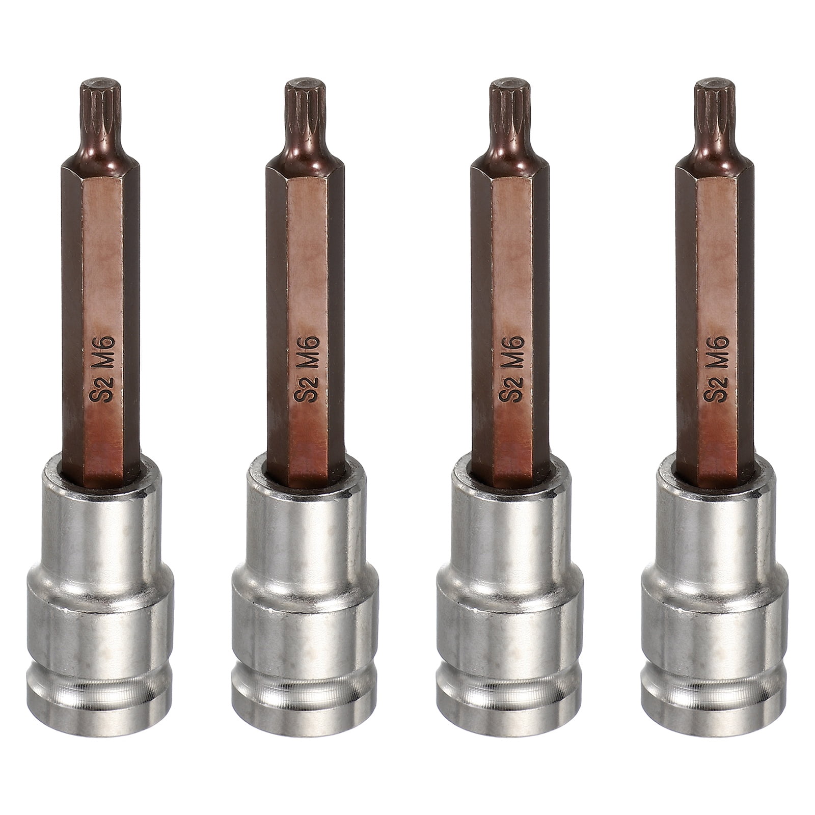 Uxcell 4Pcs Triple Square Spline Bit Socket 1/2