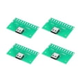 thumbnail image 1 of Uxcell 4Pcs Type-C Female Test Board USB 3.1, 1.6x1 inch Green PCB Board Adapter 24 Pin Female Socket Welding Connector Circuit Board for Current Conduction, 1 of 5