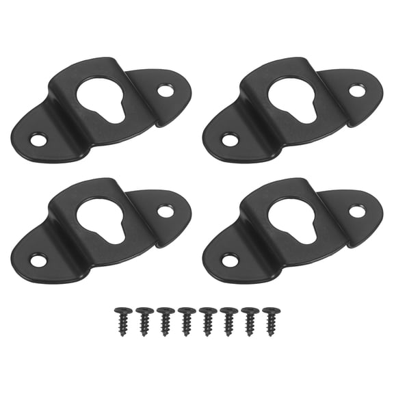 Uxcell 4Pcs Wall-Mounted Speaker Hanging Brackets, 1.89 x 1.02In Iron Keyhole Hanger Plate Connector with Mounting Screws