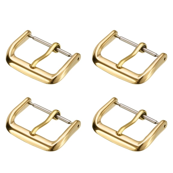Uxcell 4Pcs Watch Band Replacement Buckle 20mm 316L Stainless Steel Clasp, for Leather  Canvas Watch Bands, Gold Tone