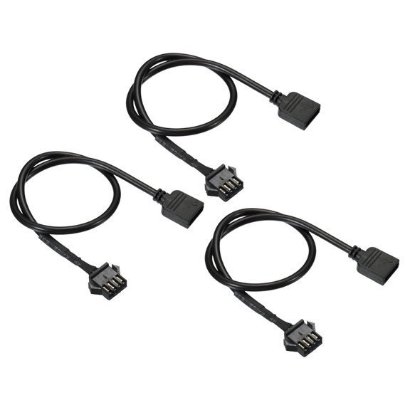 Uxcell 4Pin 12V 30cm Long Computer Motherboard Interface to SM4P Female Extension Cable, Plastic Metal 3 Pack