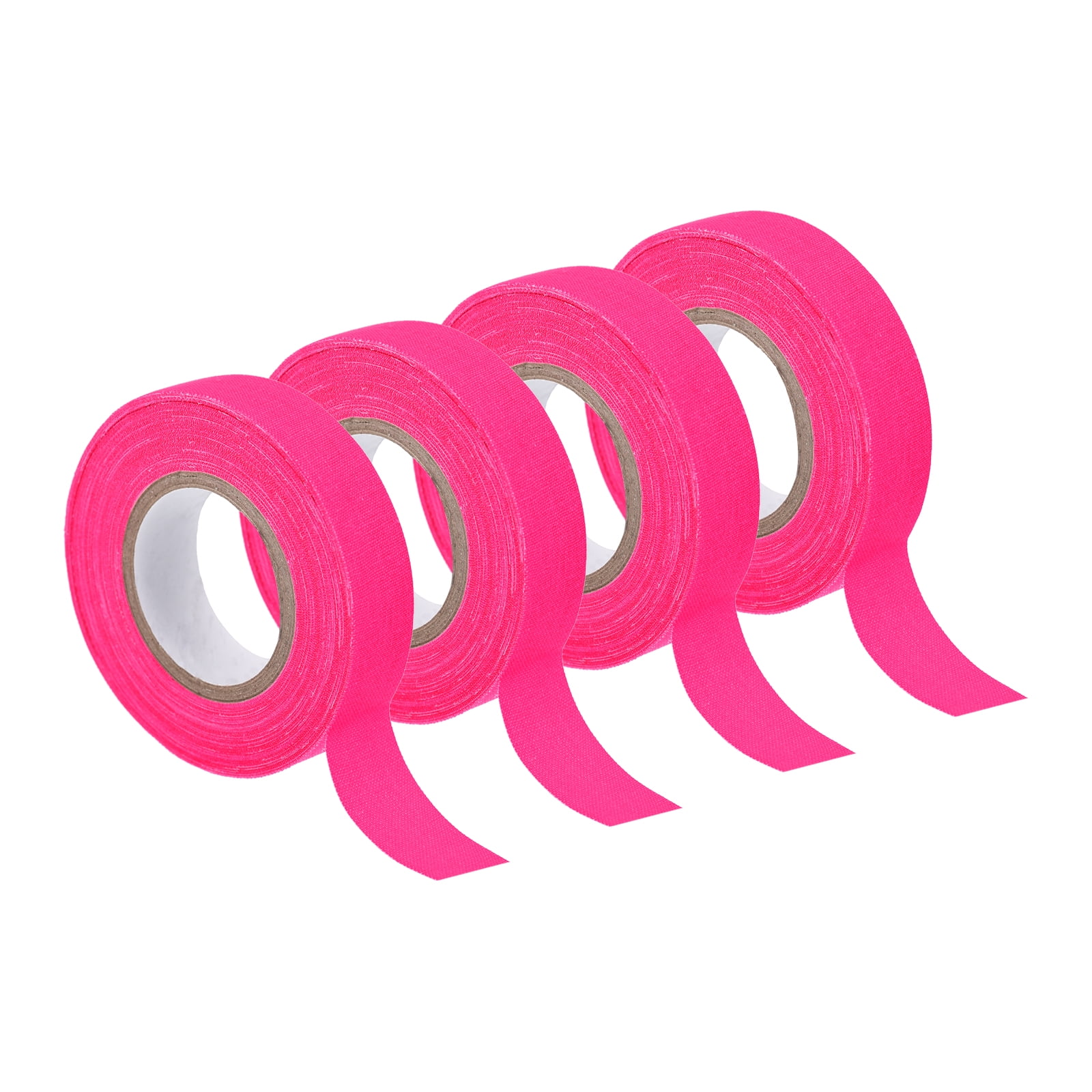 Uxcell 4Rolls 0.6inch x 32.8feet Neon Gaffers Cloth Tape Glow in the Dark Tape, Pink