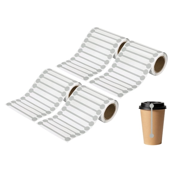 Uxcell 4Rolls Total 2000Pcs Tamper Evident Tape, 3.9 x 0.5Inch Tamper Proof Stickers Decals Evident Blank Tape Resistant Sticker for Food Drink Packaging Sealing Shipping Supply, Silver
