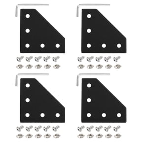 Uxcell 4Set 2020 Corner Bracket Plate, L-Slot Aluminum Extrusion Connector, Outside Joint Plate with Screws for 2020 Series Aluminum Profile 3D Printer Frame, Black