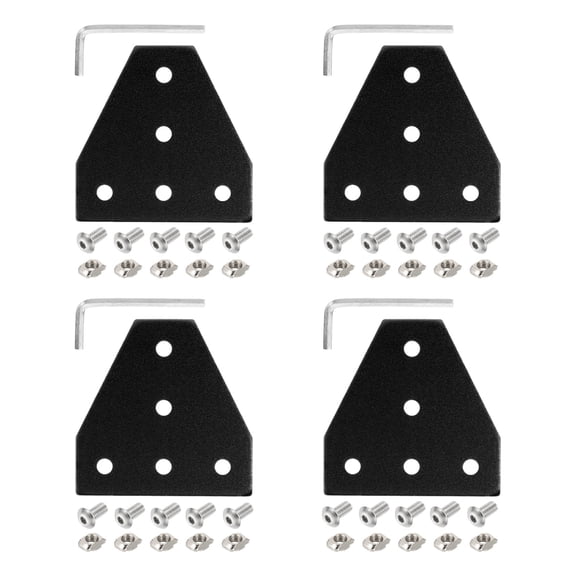 Uxcell 4Set 2020 Corner Bracket Plate, T-Slot Aluminum Extrusion Connector, Outside Joint Plate with Screws for 2020 Series Aluminum Profile 3D Printer Frame, Black