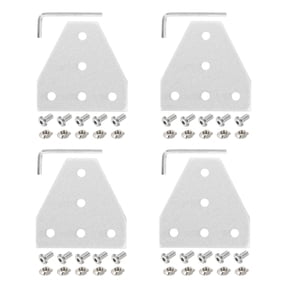 Uxcell 4Set 2020 Corner Bracket Plate, T-Slot Aluminum Extrusion Connector, Outside Joint Plate with Screws for 2020 Series Aluminum Profile 3D Printer Frame, Silver Tone