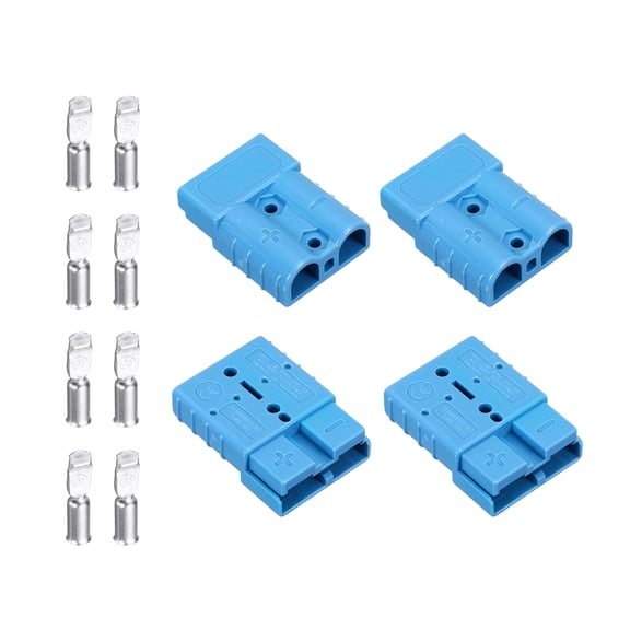 Uxcell 4Set Battery Power Connector,50A 6/8/10/12AWG Wire Harness Plug Kit, Blue