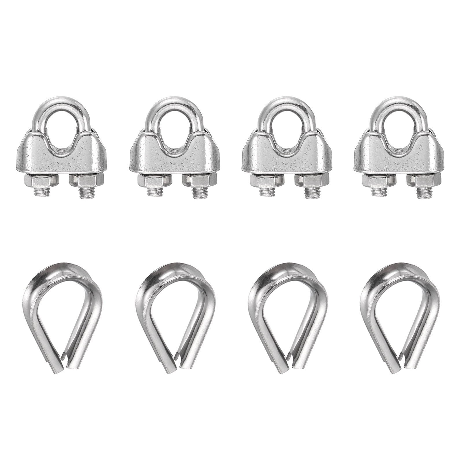 Small Rope Fasteners Uxcell 4Set Wire Rope Cable Clip Clamps 5/32 Inch M4 Small 304 ...