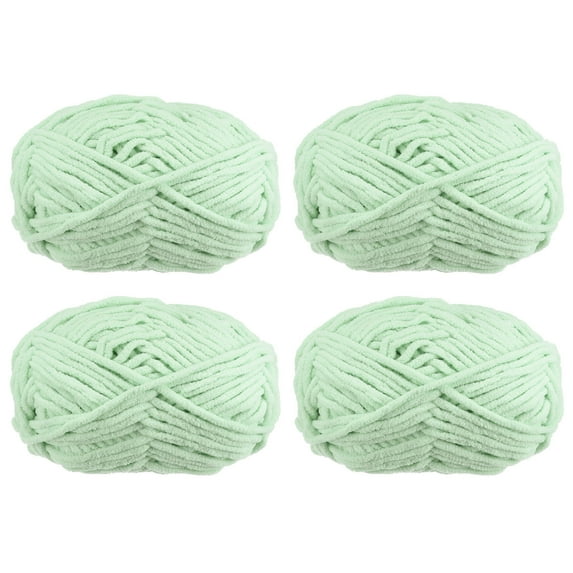 Uxcell 4Skeins Chenille Yarn Blanket Yarn 4x100g/14oz Gauge 5# Bulky Polyester Pale Blue, 4x68m(248yds)