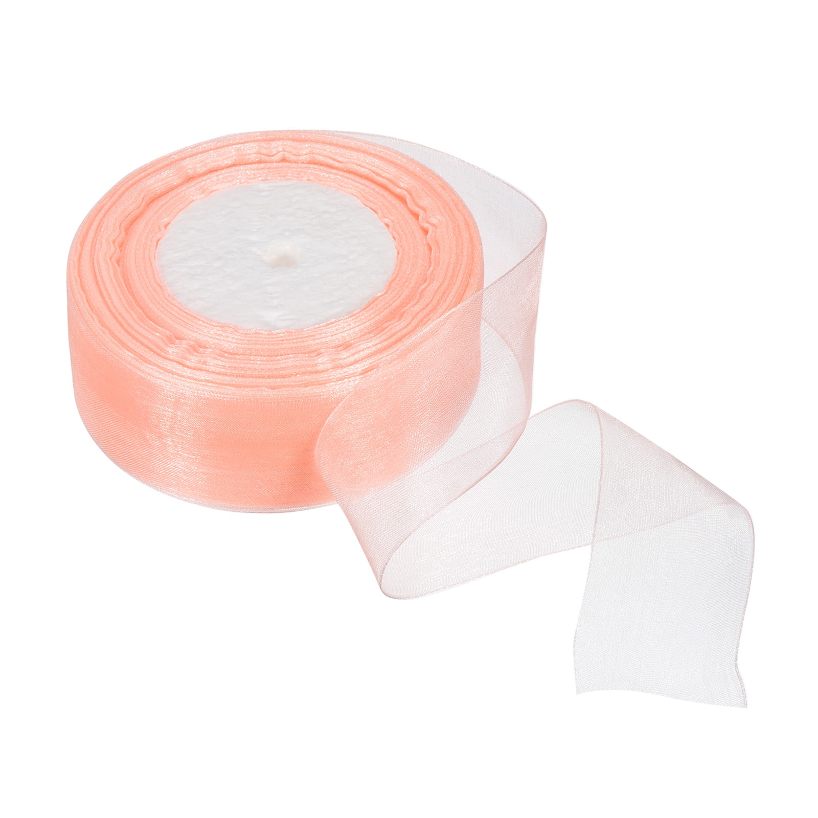 Uxcell 2cm 50 Yard Sheer Organza Ribbon Chiffon Fabric Gift Wrapping, Red 4  Pack 