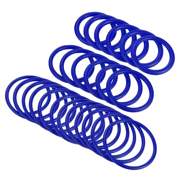 Uxcell 4cm 6mm 8cm Plastic Carnival Ringtoss Rings Game Hoop, Blue 24 Pack