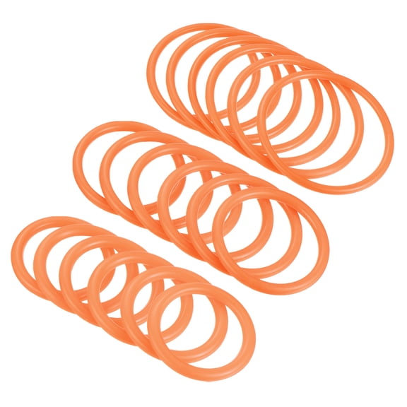 Uxcell 4cm 6mm 8cm Plastic Carnival Ringtoss Rings Game Hoop, Orange 18 Pack