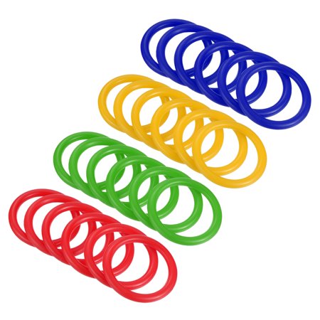 Uxcell 4cm Plastic Carnival Ringtoss Rings Game Hoop 24 Pack (Blue, Green, Red, Yellow)