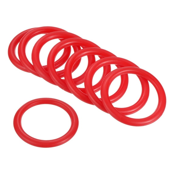 Uxcell 4cm Plastic Carnival Ringtoss Rings Hoop Party Favor Game, Red 24 Pack