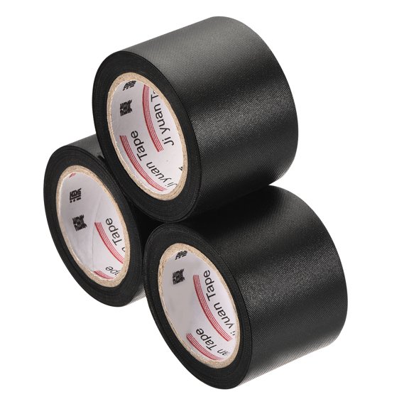 Uxcell 4cmx12m Non-Adhesive Protector Wrap Pipe Protective Tape Black 3Pack