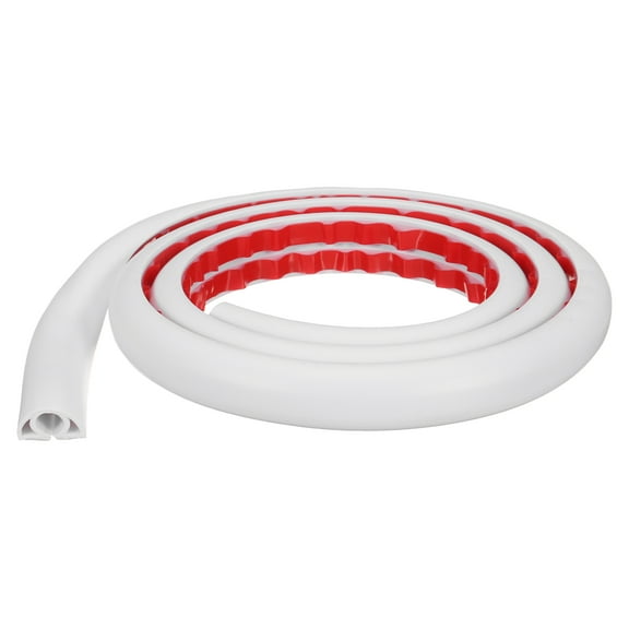 Uxcell 4ft Cord Cover Floor W0.3" x H0.3" Hide Extension Cable Wire Covers White