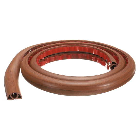 Uxcell 4ft Cord Cover Floor W0.3"xH0.3" Hide Extension Cable Wire Covers Wood Brown