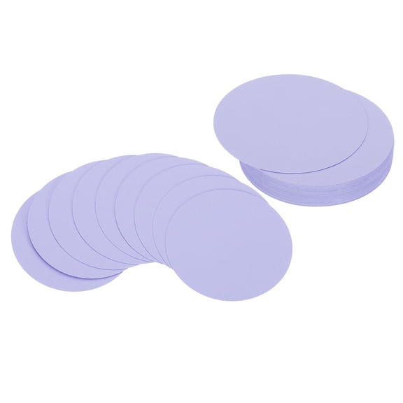 Uxcell 4inch Circle Card Stock, 50Pcs Round Shape Cutouts Paper Thick Cardstock Coaster for DIY Projects, Light Purple