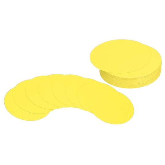 Uxcell 4inch Circle Card Stock, 50Pcs Round Shape Cutouts Paper, Yellow