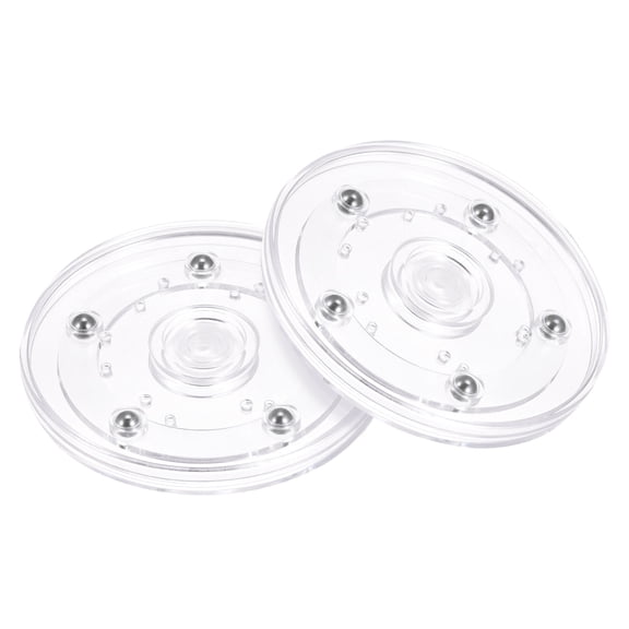 Uxcell 4inch Rotating Swivel Stand with Steel Ball Lazy Susan Base Turntable Clear 2 Pcs