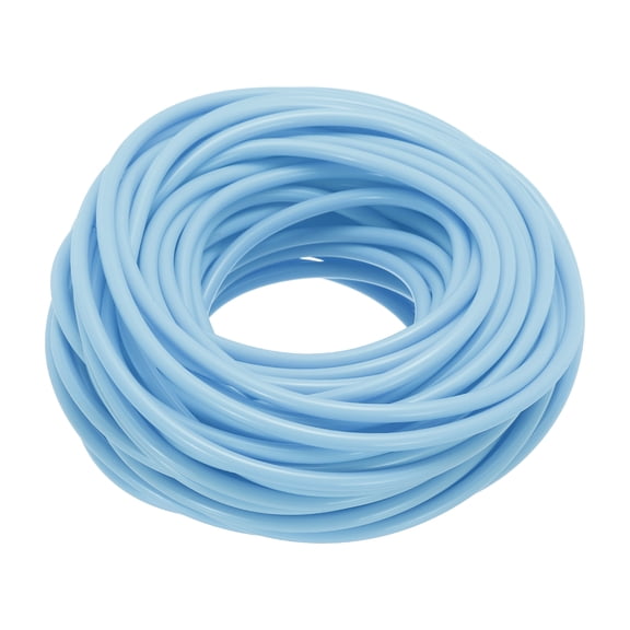 Uxcell 4mm 16Yards Hollow Pipe Rubber Cords, Elastic Silicone Tube Cord Barber Cord for Knitting Jewelry Making DIY Crafts Stitch Holders, Sky Blue
